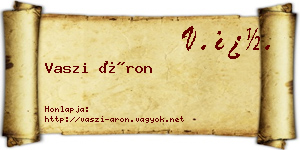 Vaszi Áron névjegykártya